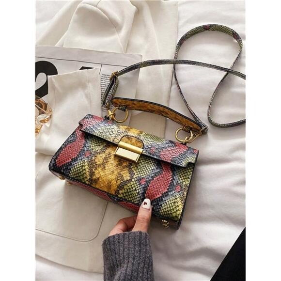 PU Leather High-End Texture, Light Luxury, Snake Print Niche Design, Versatile - Picture 5 of 7